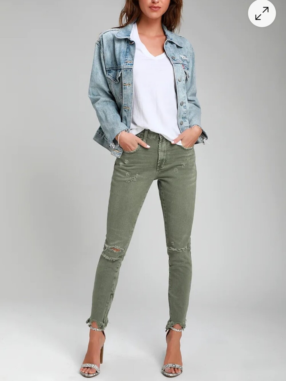 Free People Olive Denim Jeans Size 27